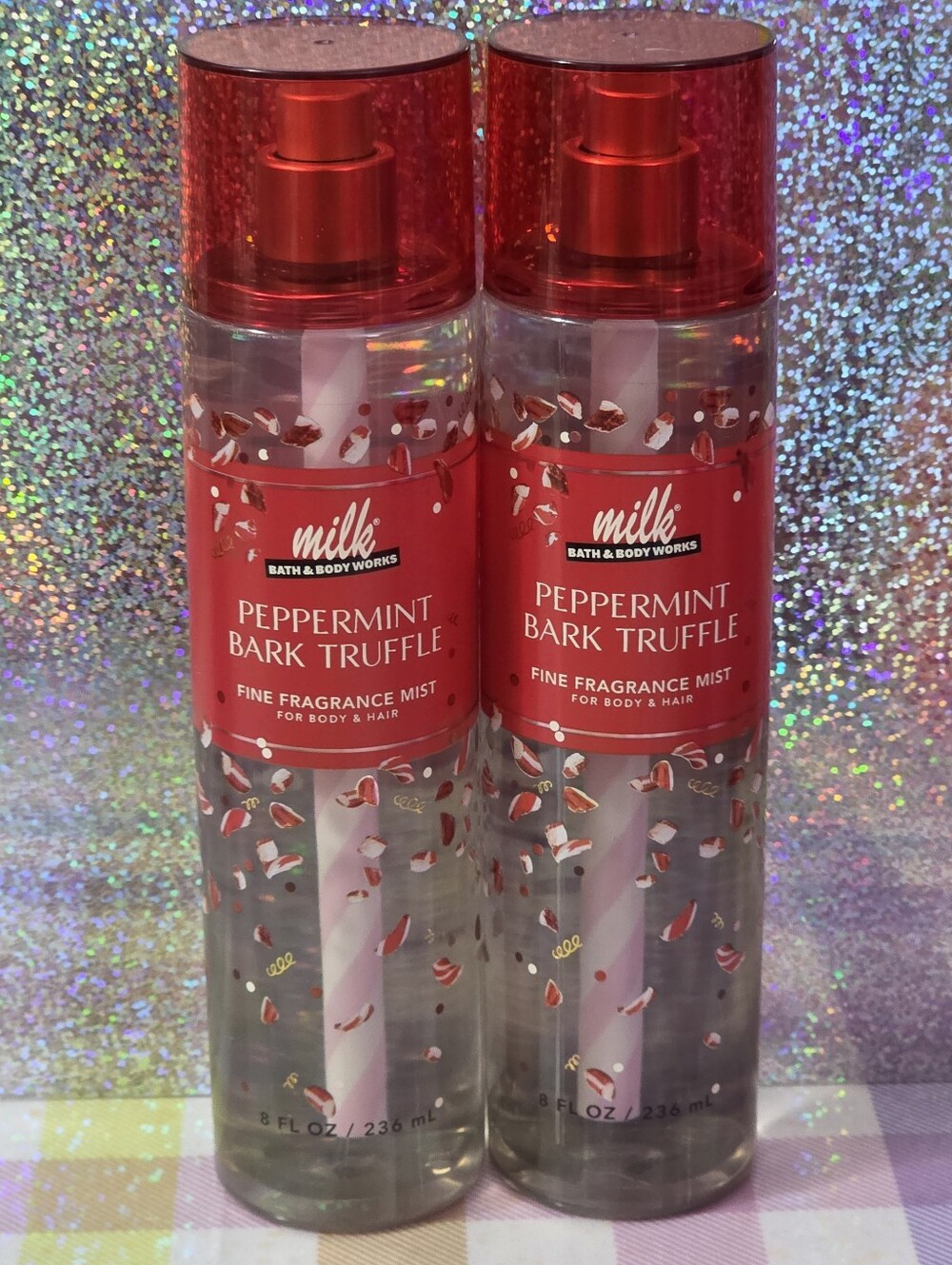Bath & Body Works Peppermint Bark Truffle Fine Fragrance Mist Set of 2 NEW RARE
